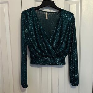 Stunning Sequin Wrap Top